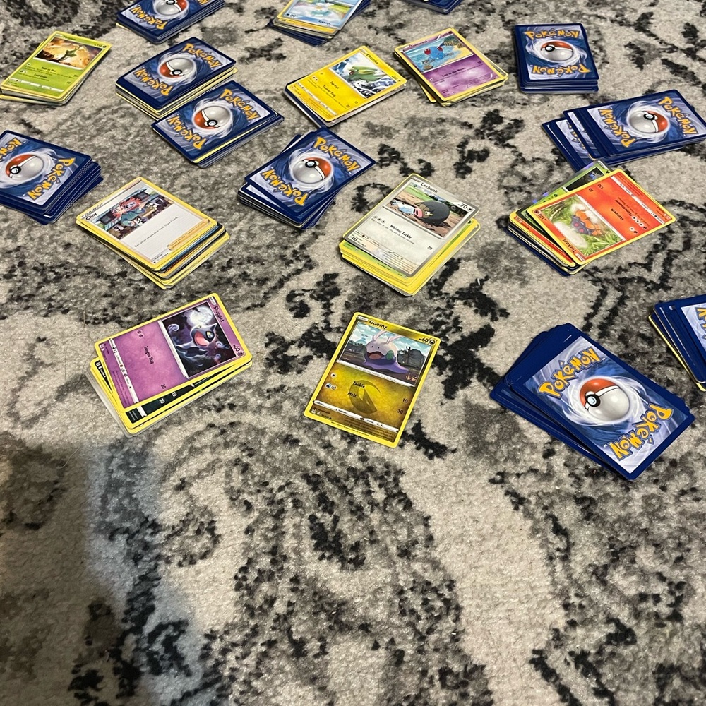 Pokemon Card Game Set - Blue, Yellow, and Purple